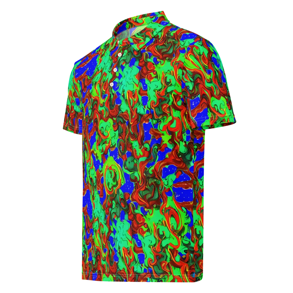 Ember Aquarium on Men's Slim Fit Polo Shirt — Left Front