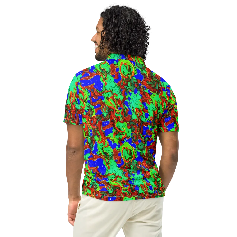 Ember Aquarium on Men's Slim Fit Polo Shirt — Back
