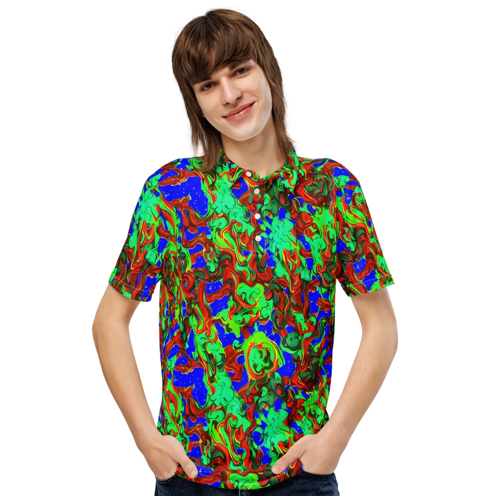 Ember Aquarium on Men's Slim Fit Polo Shirt — Front
