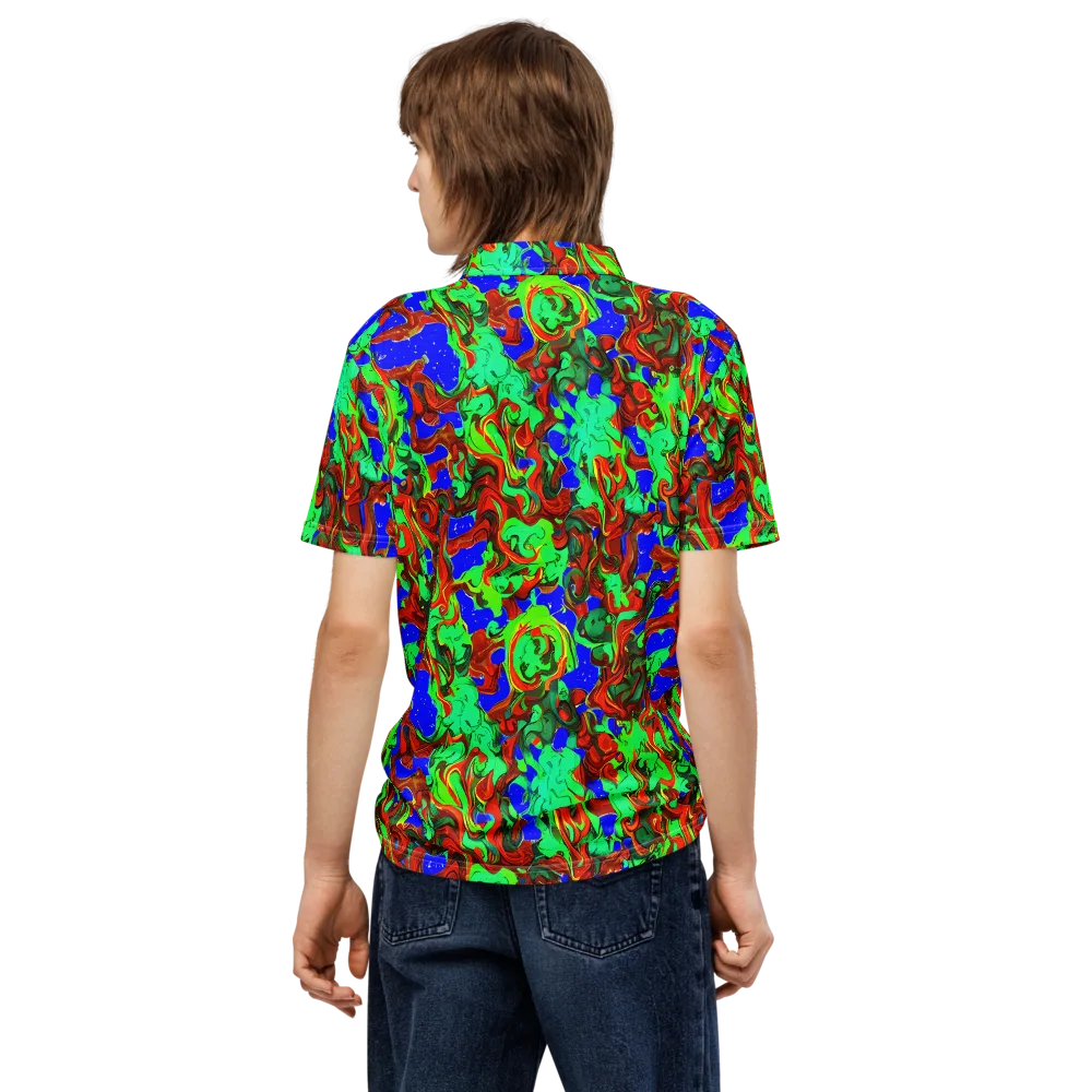 Ember Aquarium on Men's Slim Fit Polo Shirt — Back