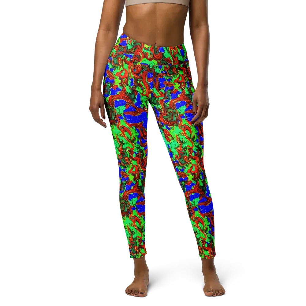 Ember Aquarium on Yoga Leggings — Front
