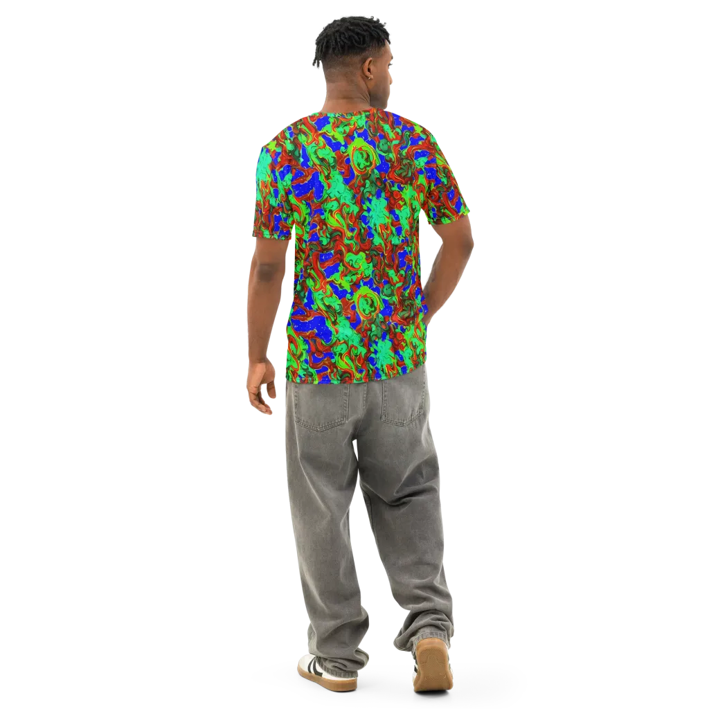 Ember Aquarium on Men's Cotton Crew Neck T-Shirt — Back