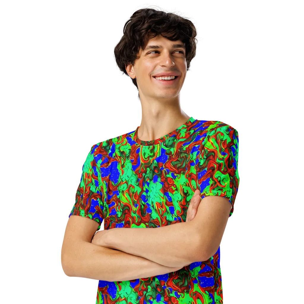 Ember Aquarium on Men's Crew Neck T-Shirt — Left Front
