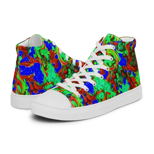 Ember Aquarium on a Men's High Top Canvas Shoes