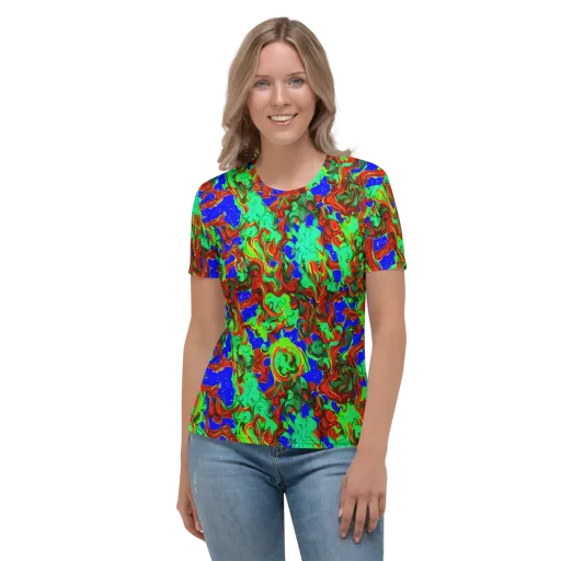 Ember Aquarium on a Women's Crew Neck T-Shirt