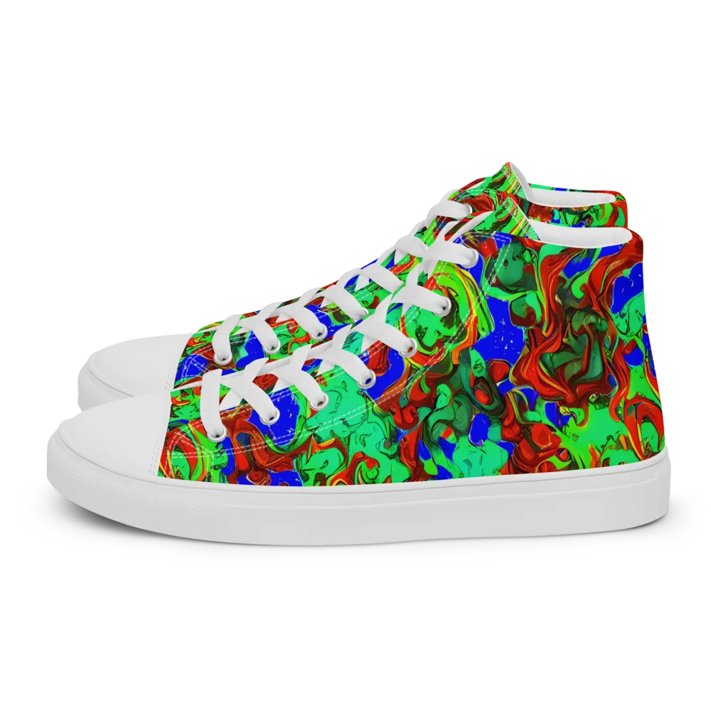Ember Aquarium on Women's High Top Canvas Shoes — Left