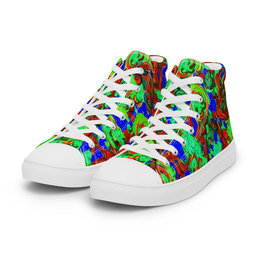 Ember Aquarium on Women's High Top Canvas Shoes — Left Front