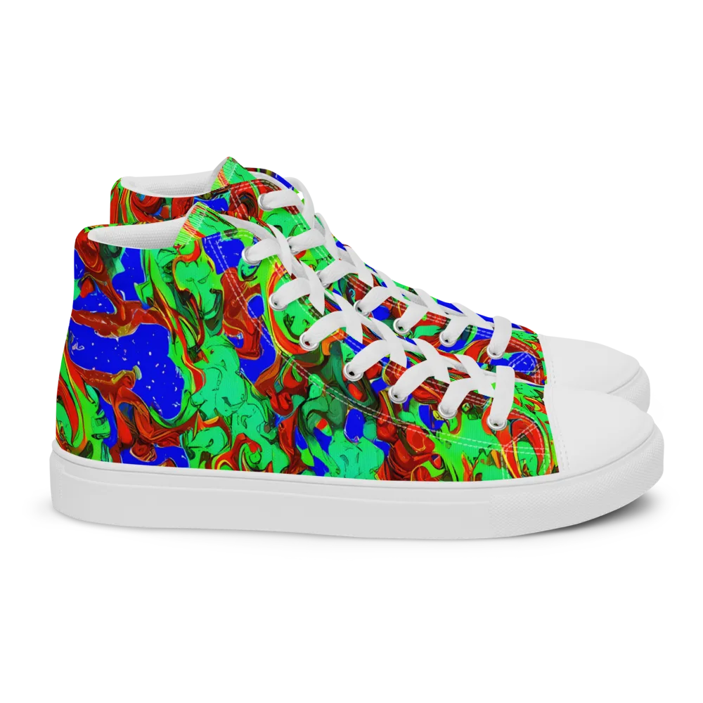 Ember Aquarium on Women's High Top Canvas Shoes — Right