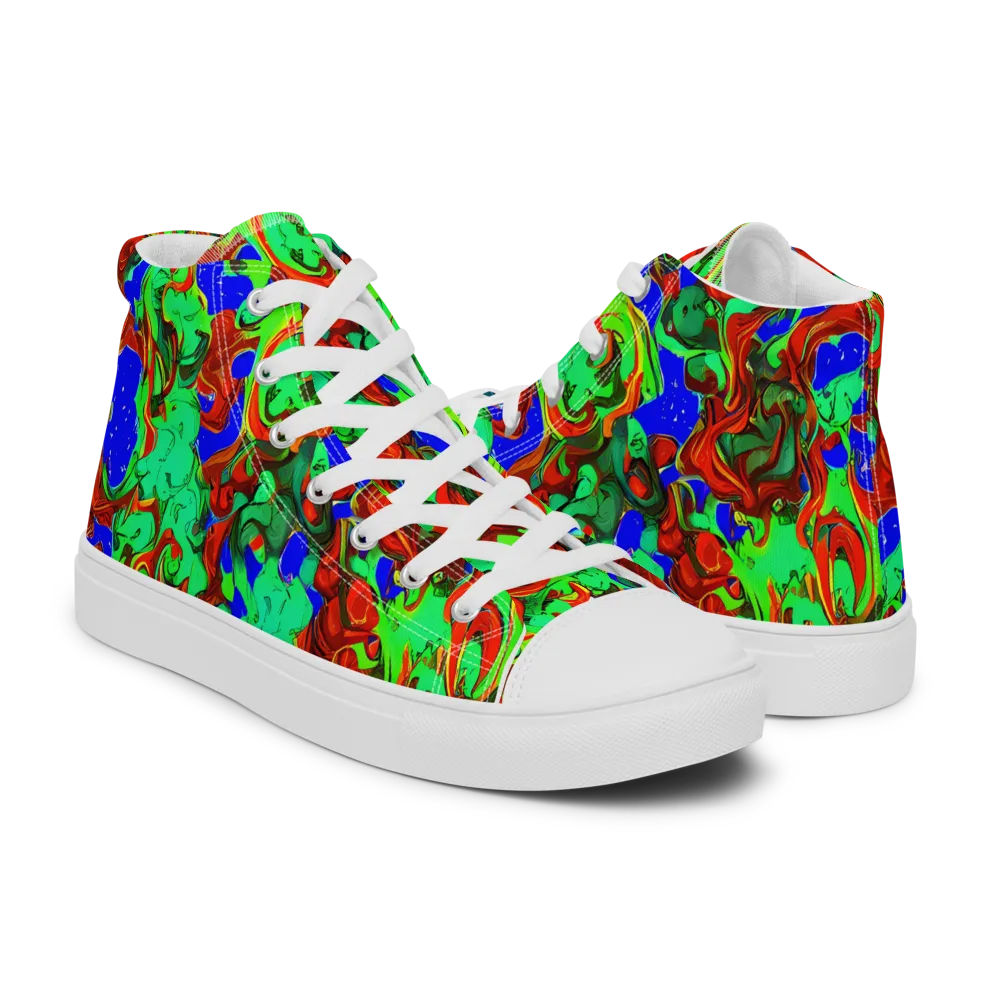 Ember Aquarium on Women's High Top Canvas Shoes — Right