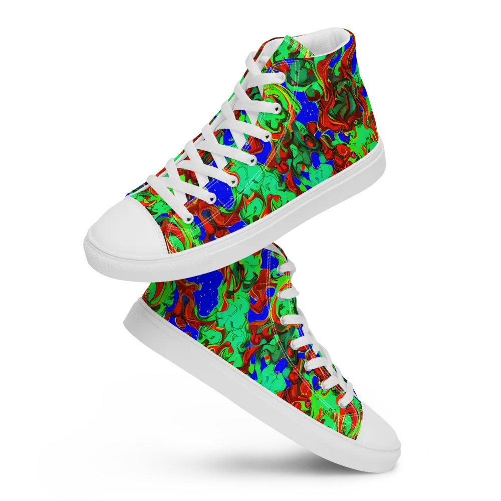 Ember Aquarium on Women's High Top Canvas Shoes — Front