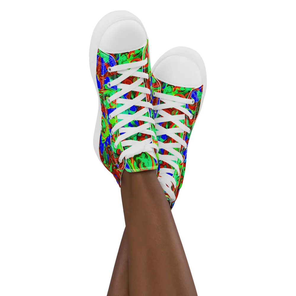 Ember Aquarium on Women's High Top Canvas Shoes — Front