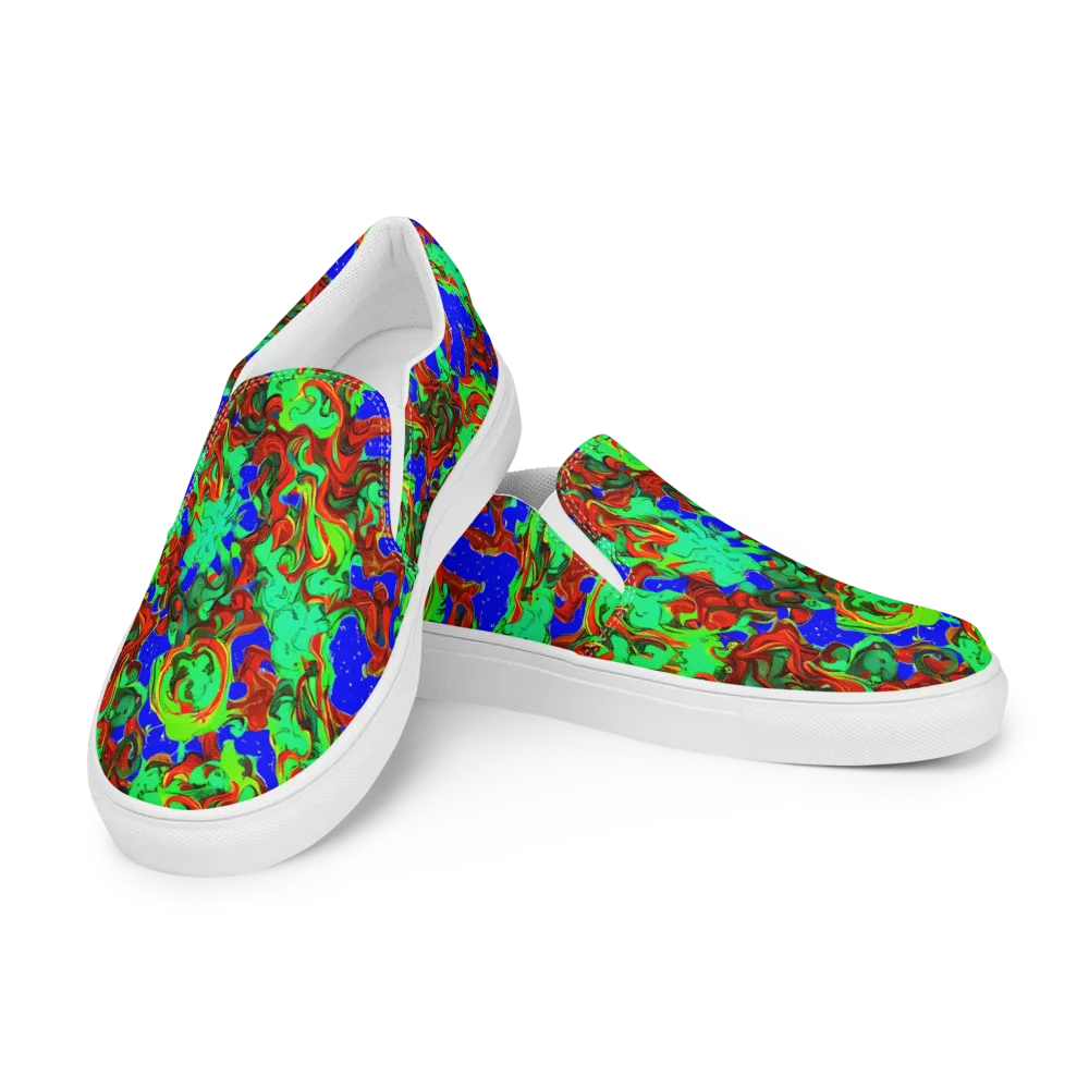 Ember Aquarium on Men's Slip-On Canvas Shoes — Left Front