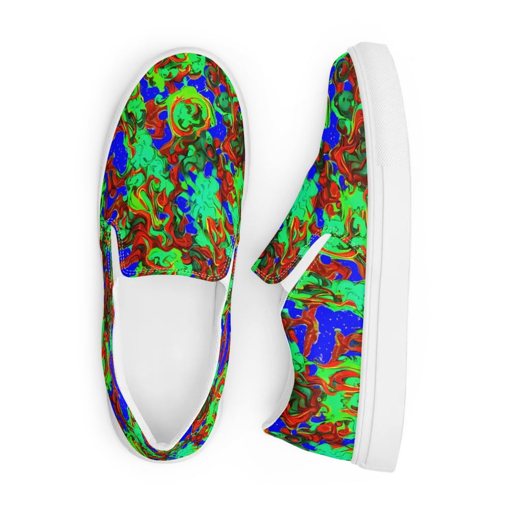 Ember Aquarium on Men's Slip-On Canvas Shoes — Front