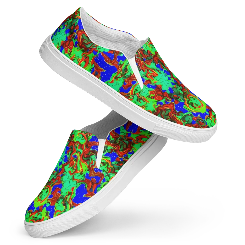 Ember Aquarium on Women's Slip-On Canvas Shoes — Front