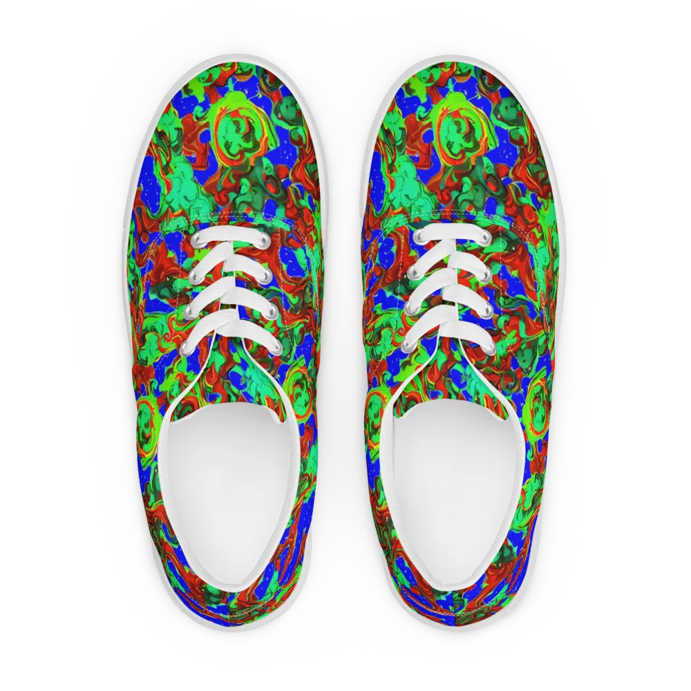 Ember Aquarium on Men's Lace-Up Canvas Shoes — Front