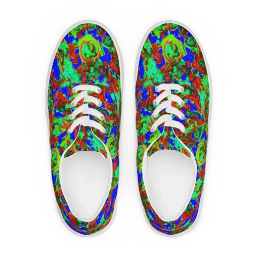 Ember Aquarium on a Men's Lace-Up Canvas Shoes