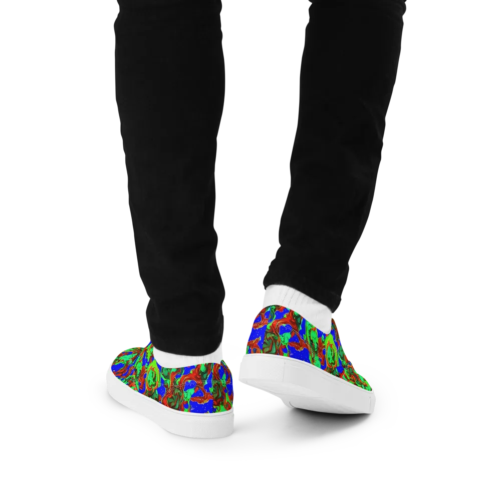 Ember Aquarium on Men's Lace-Up Canvas Shoes — Back