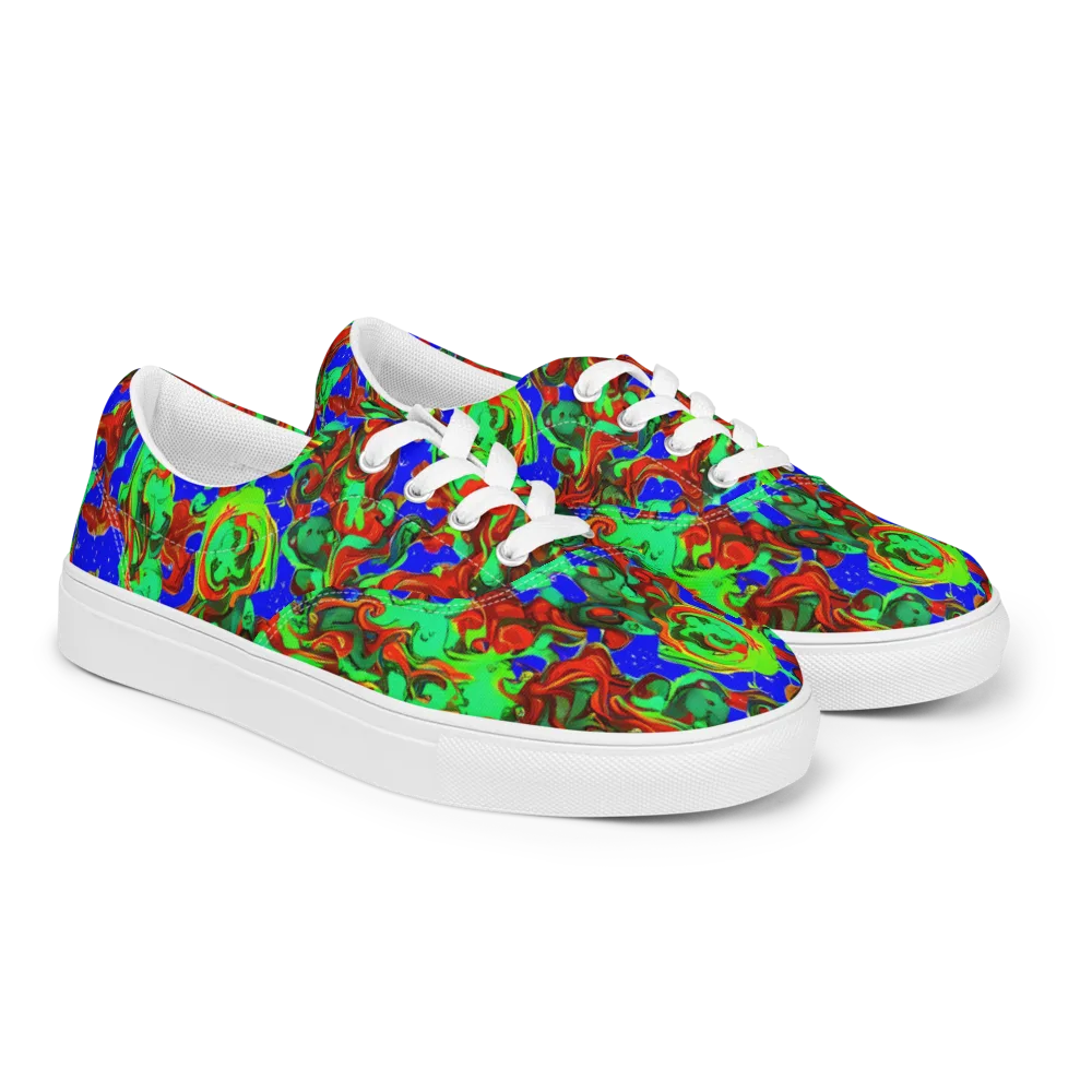 Ember Aquarium on Men's Lace-Up Canvas Shoes — Right Front