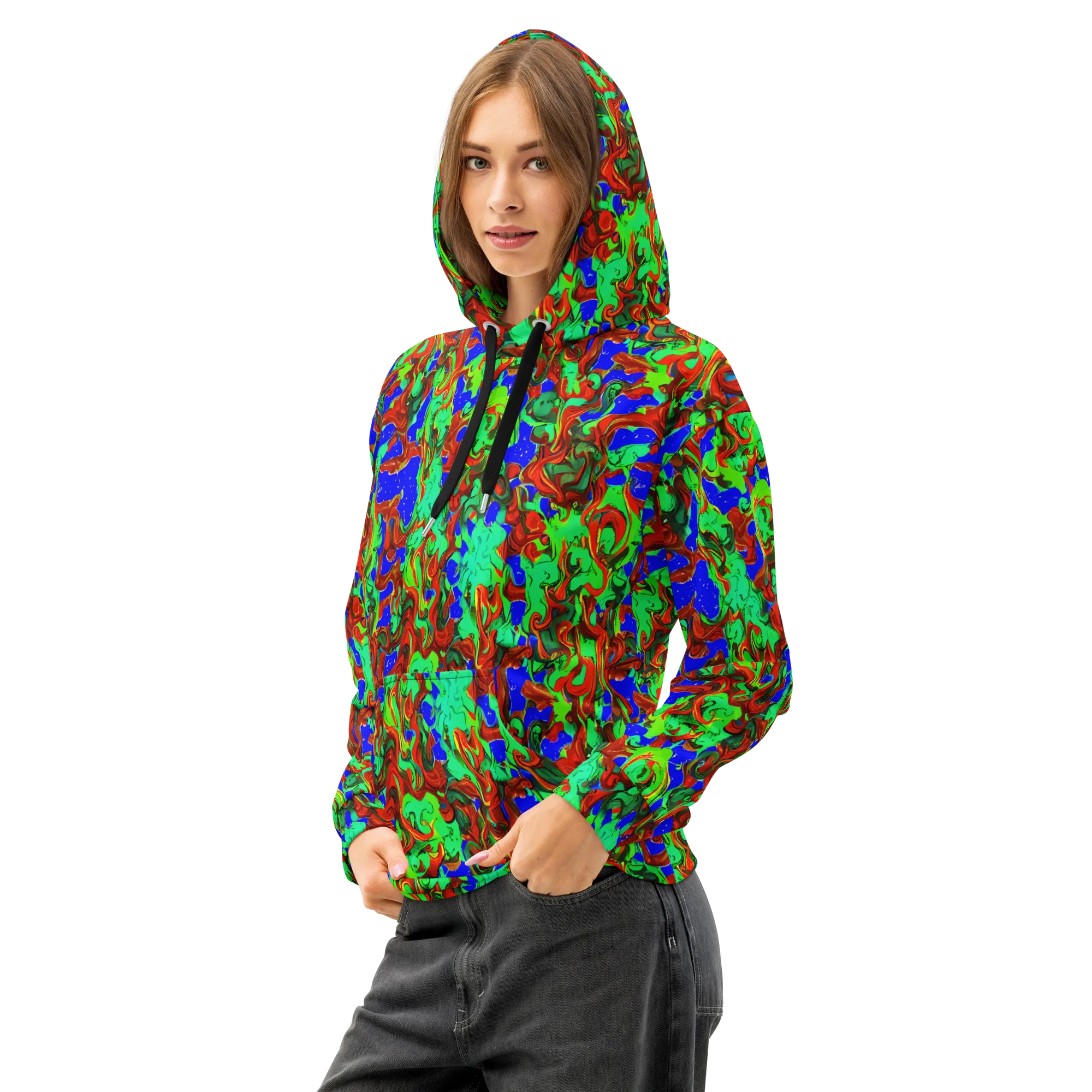Ember Aquarium on Cotton Hoodie — Left Front