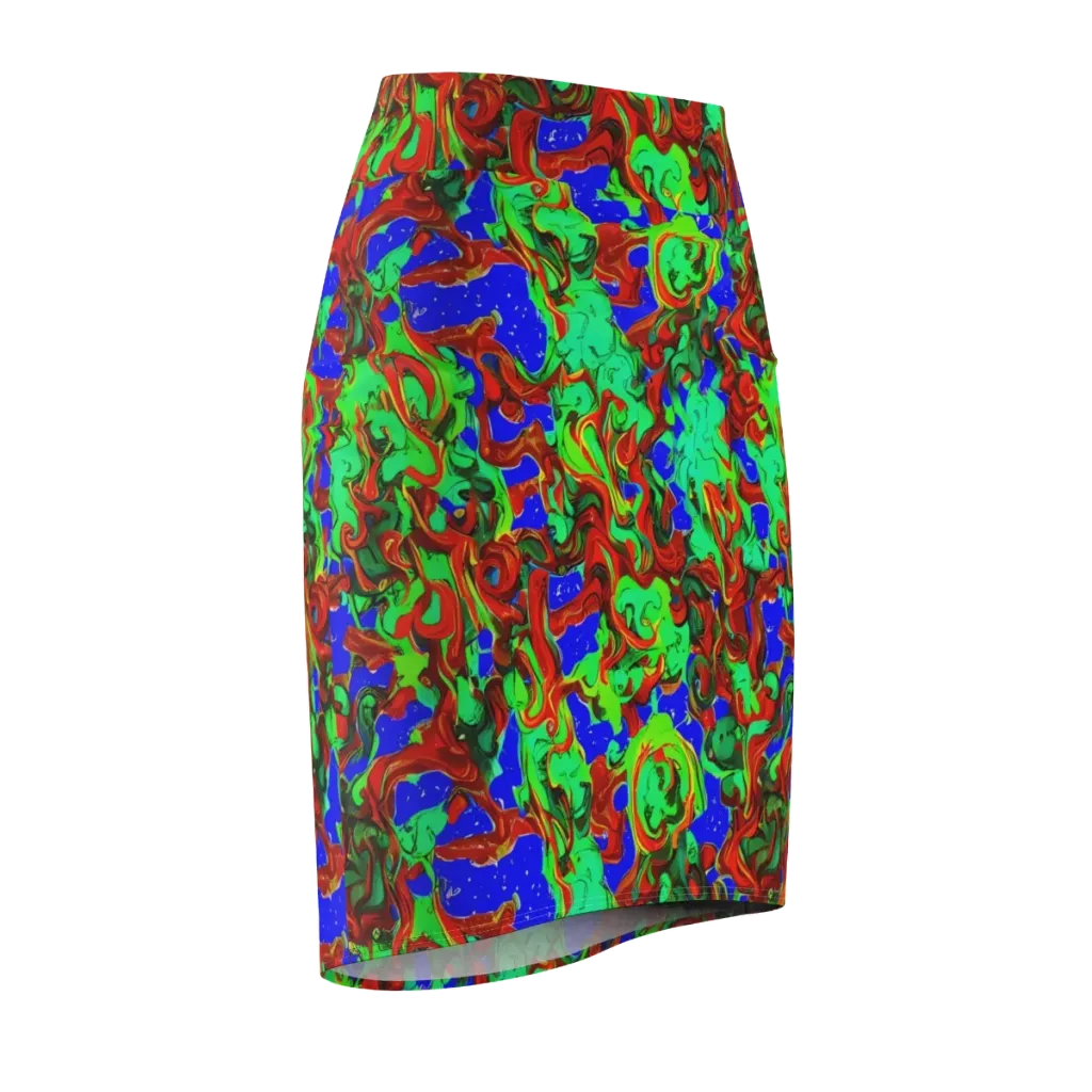 Ember Aquarium on Pencil Skirt — Front Side