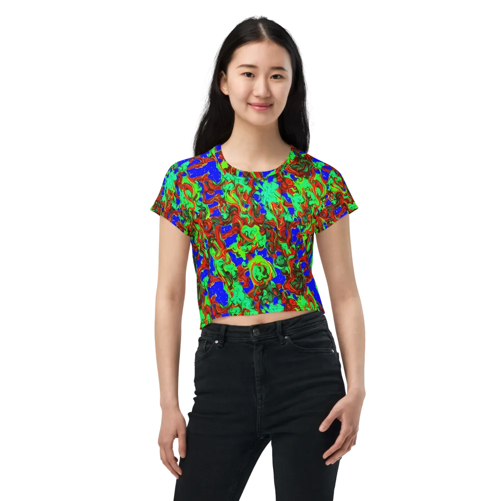 Ember Aquarium on Crop Tee — Front