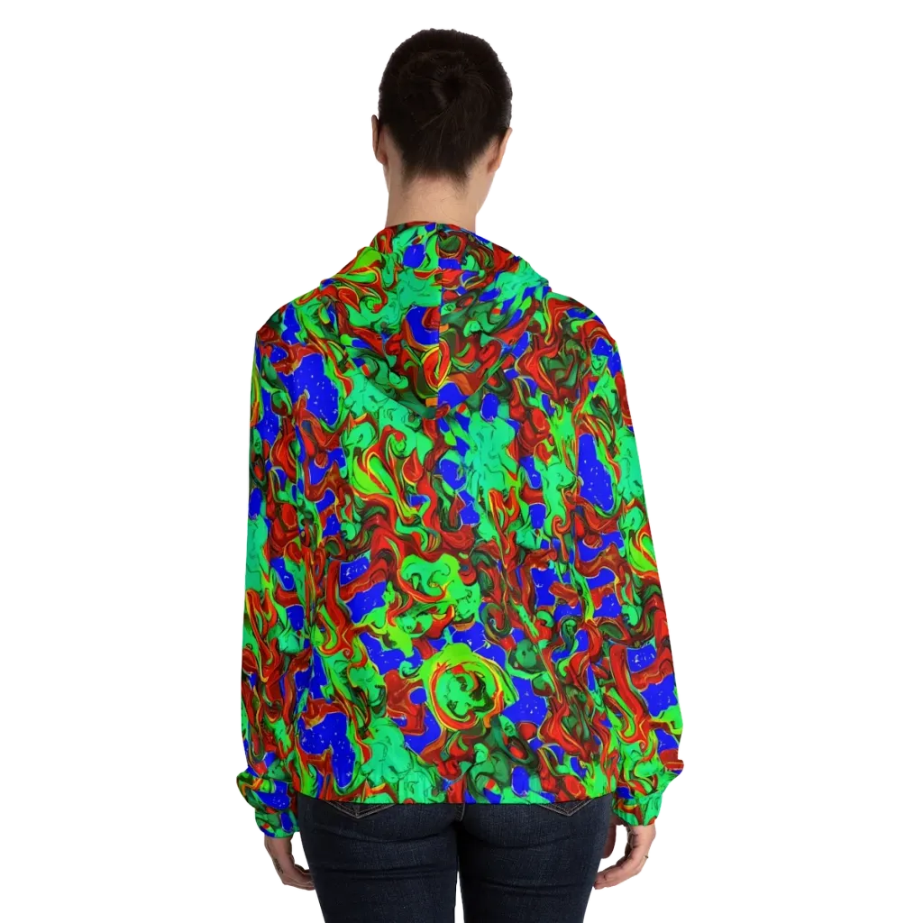 Ember Aquarium on Women's Full-Zip Hoodie — Back On Person