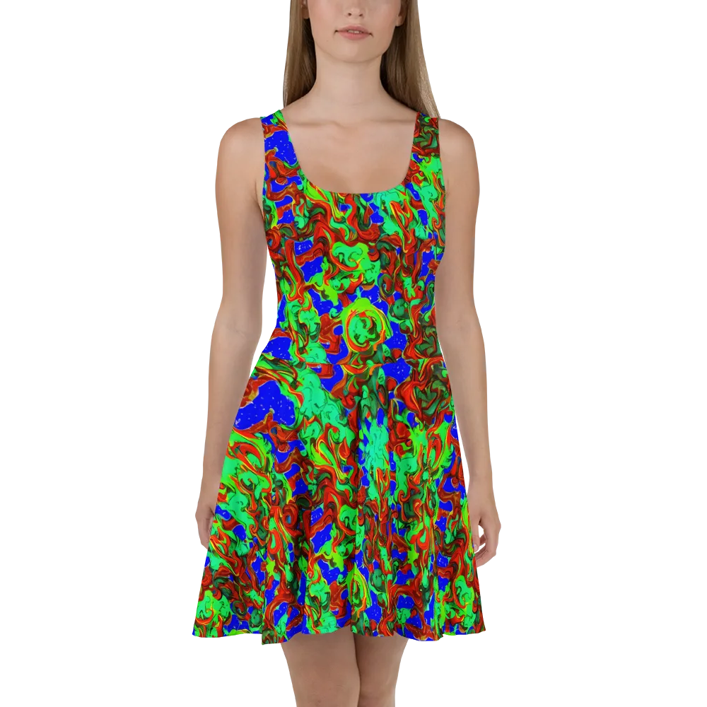 Ember Aquarium on Skater Dress — Front