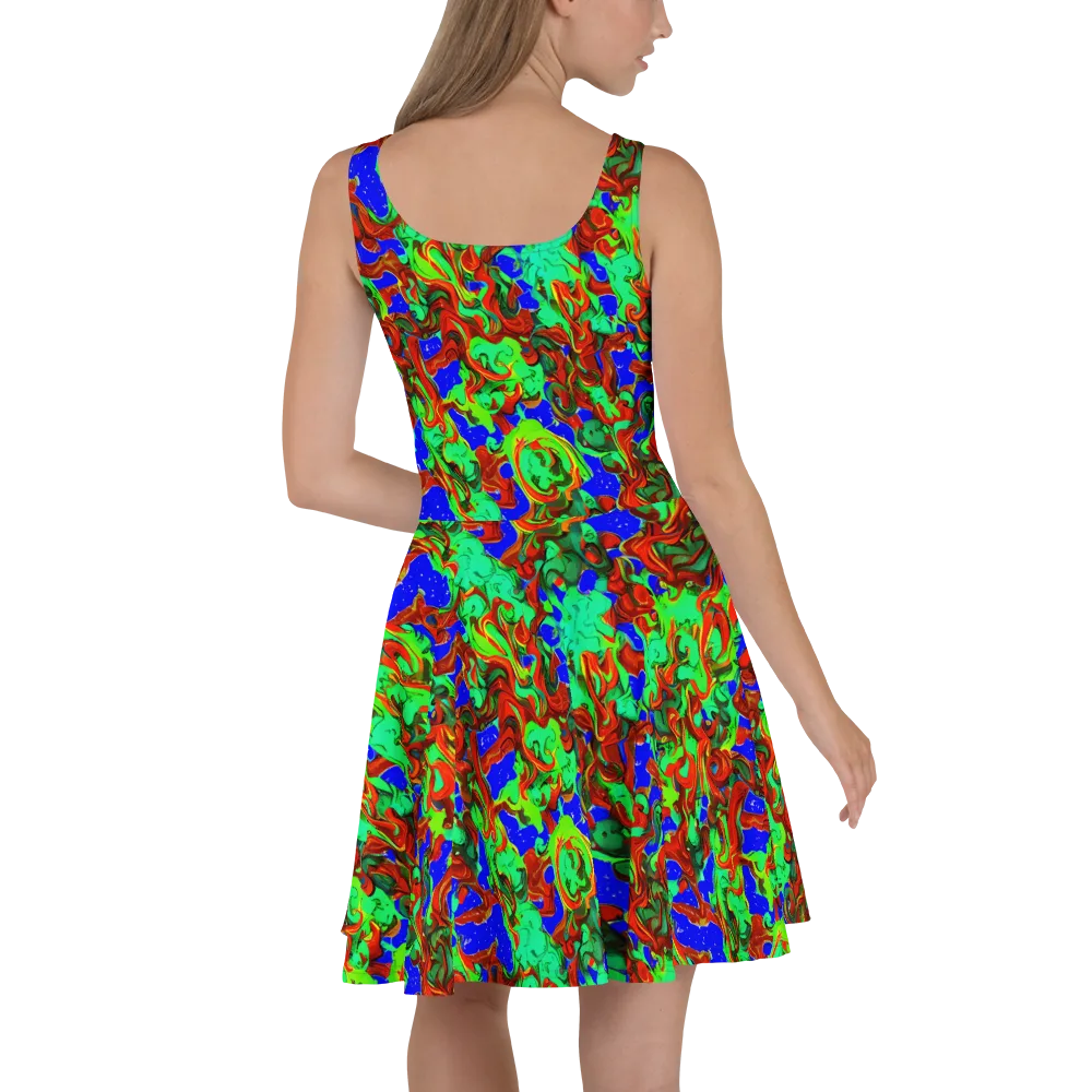 Ember Aquarium on Skater Dress — Back
