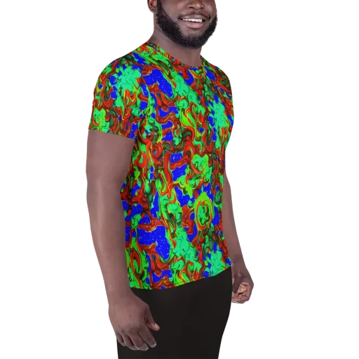 Ember Aquarium on a Men's Athletic T-Shirt