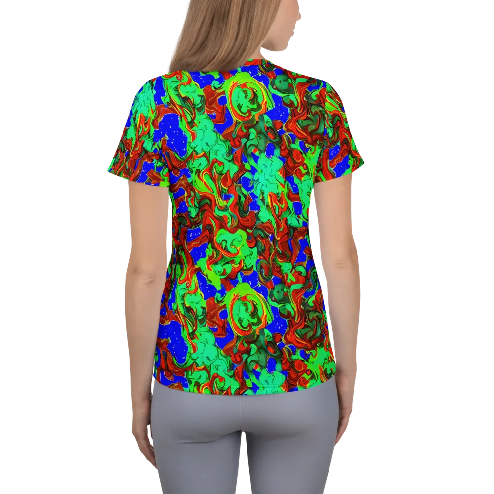 Ember Aquarium on Women's Athletic T-Shirt — Back