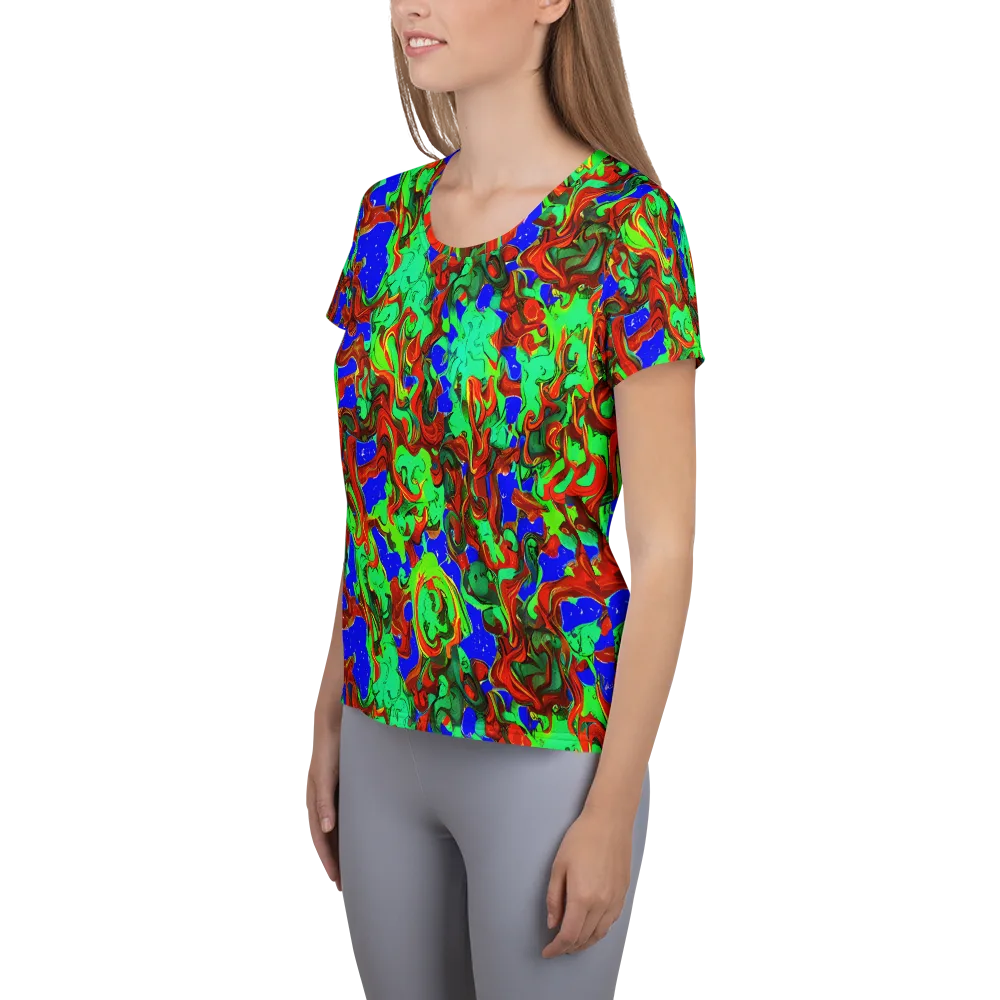 Ember Aquarium on Women's Athletic T-Shirt — Left