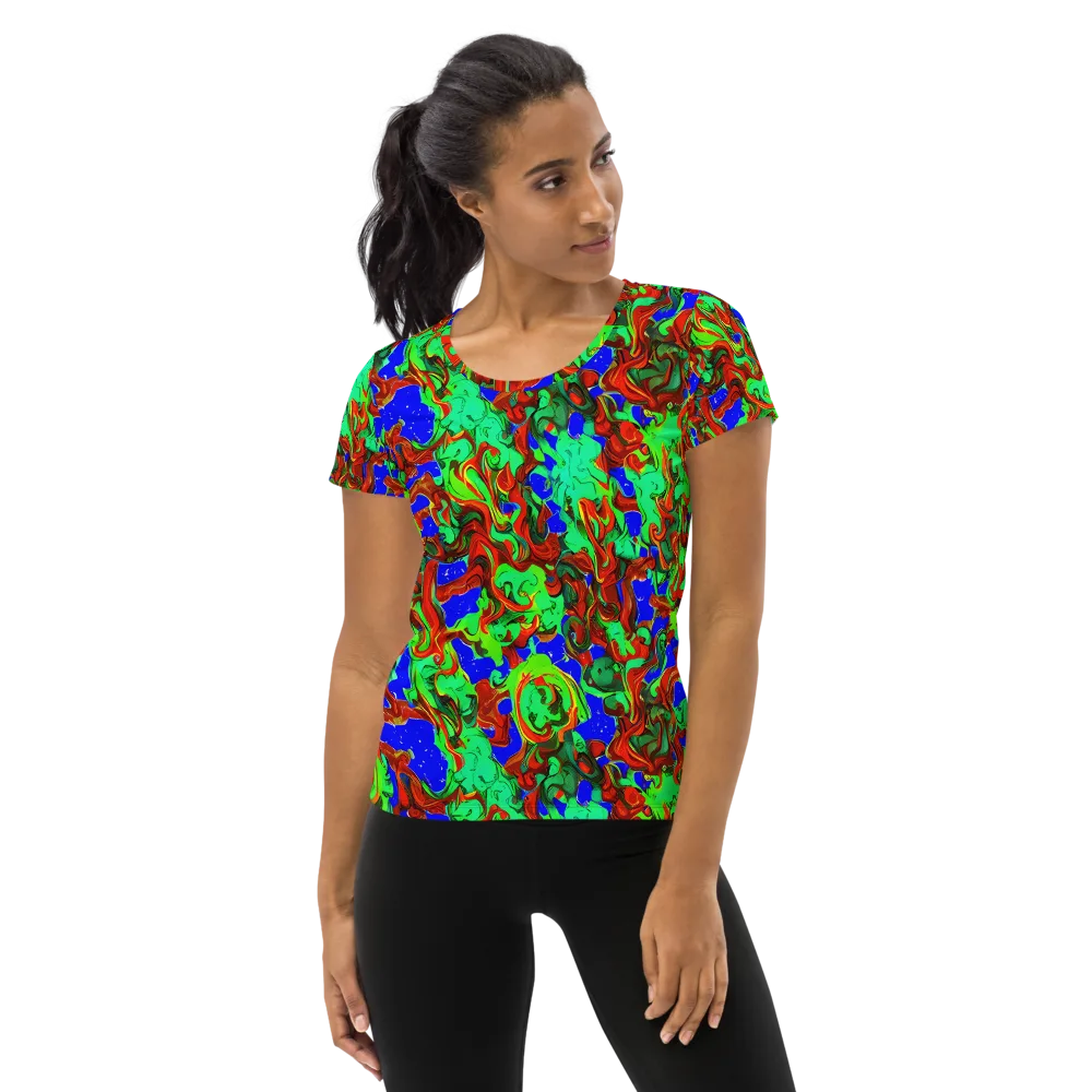 Ember Aquarium on Women's Athletic T-Shirt — Front