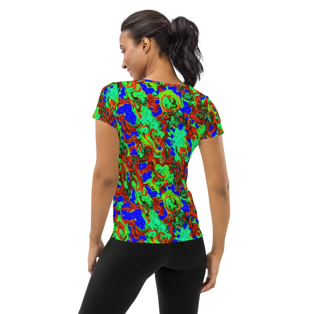 Ember Aquarium on Women's Athletic T-Shirt — Back