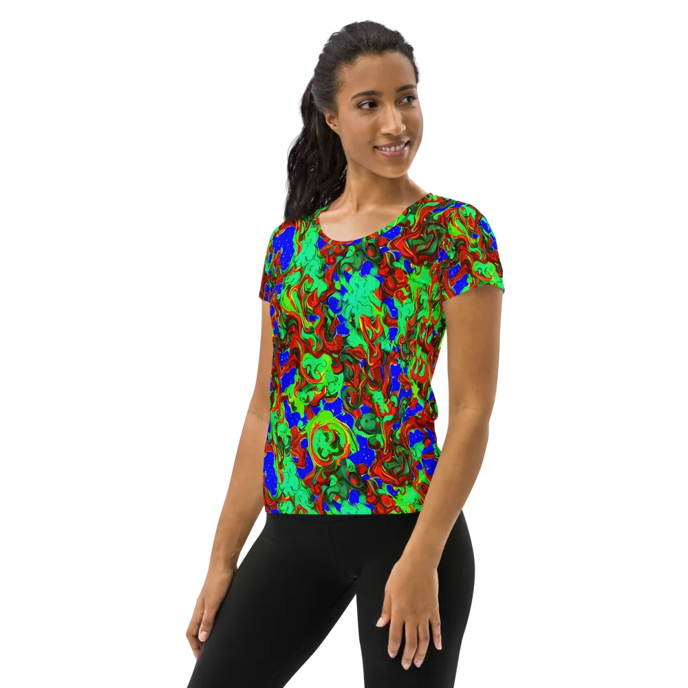 Ember Aquarium on Women's Athletic T-Shirt — Left