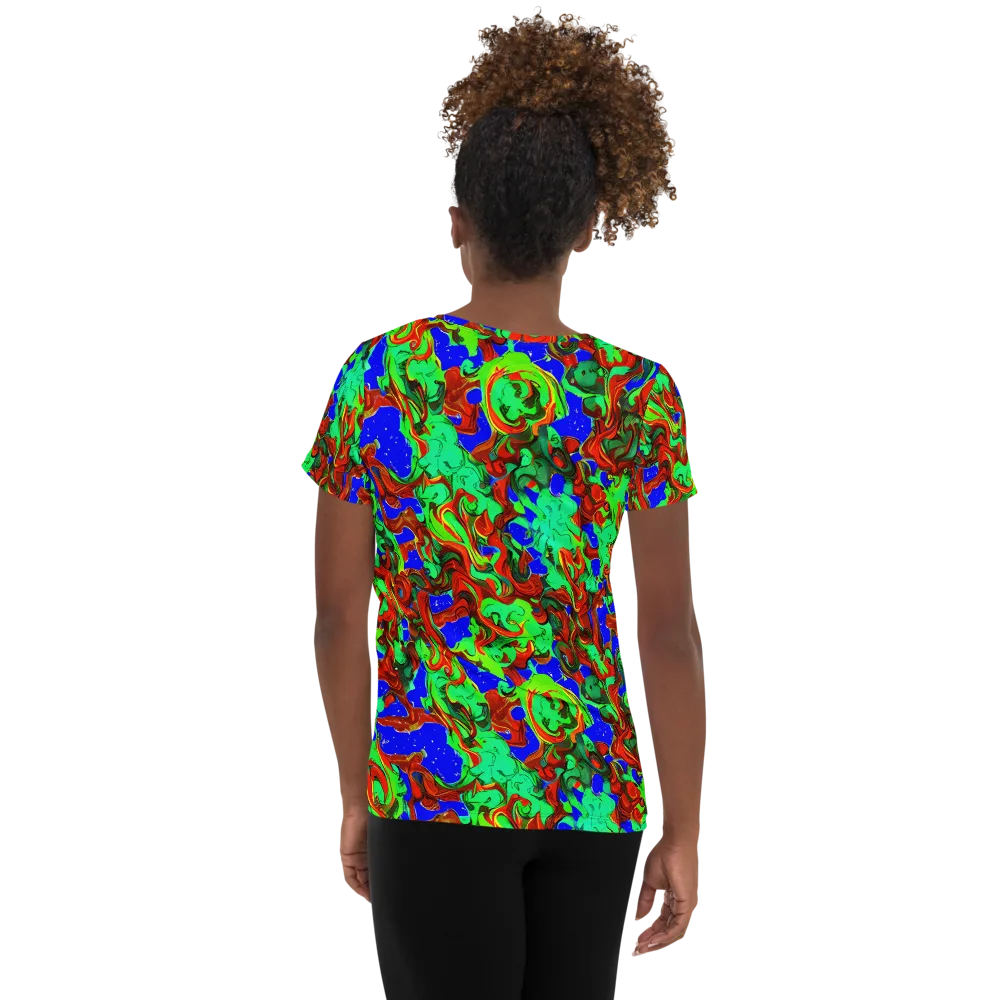Ember Aquarium on Women's Athletic T-Shirt — Back