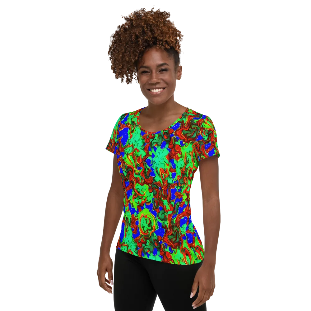 Ember Aquarium on Women's Athletic T-Shirt — Left