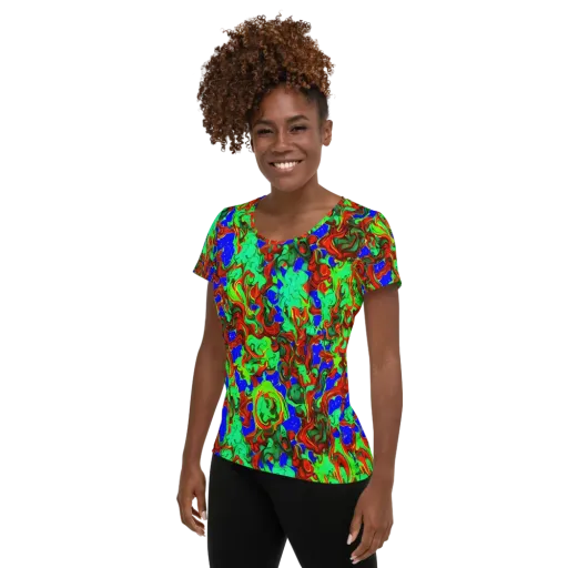 Ember Aquarium on a Women's Athletic T-Shirt