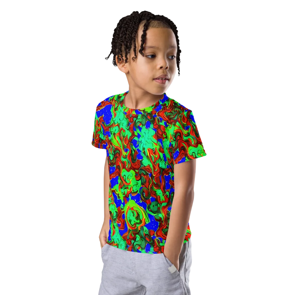 Ember Aquarium on Kids Crew Neck T-Shirt — Left Front