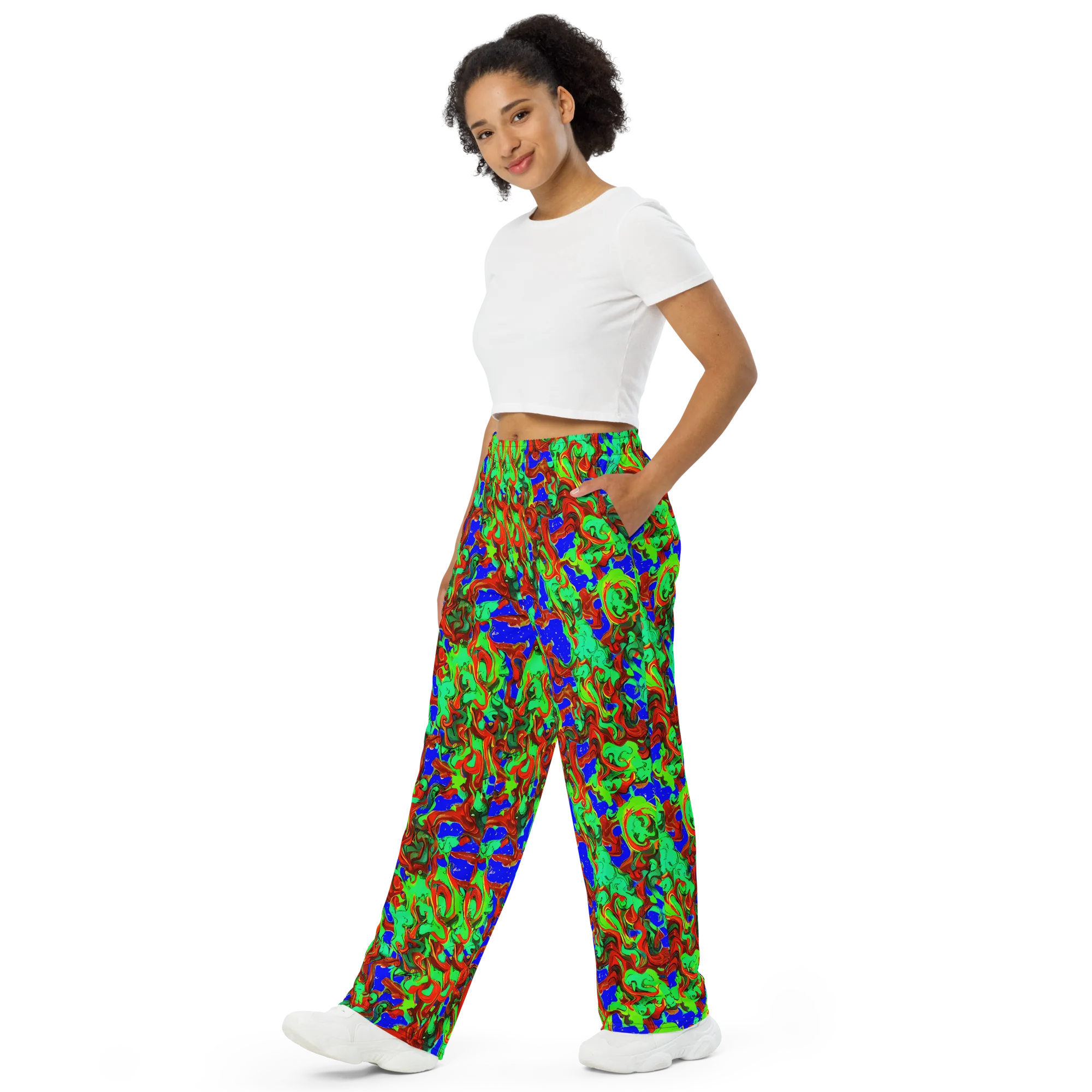 Ember Aquarium on Wide-Leg Pants — Left Front
