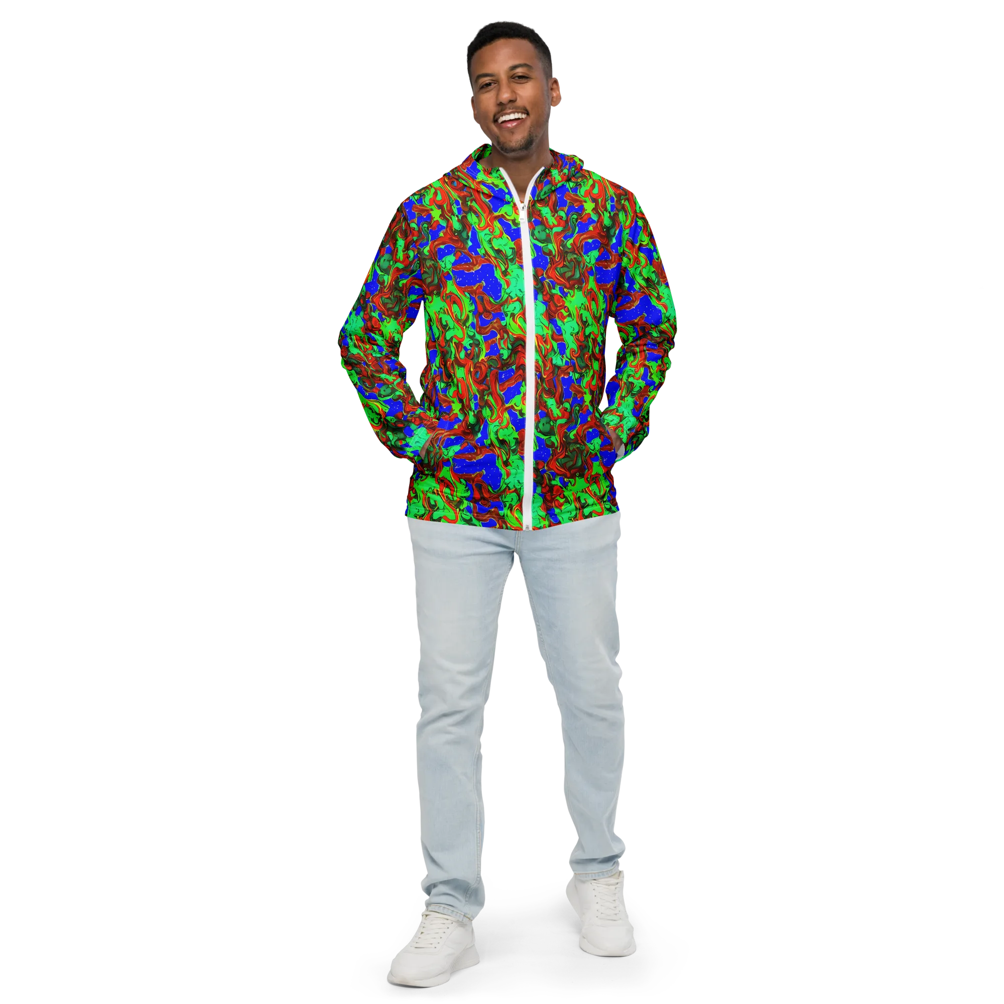 Ember Aquarium on Men's Windbreaker — Front