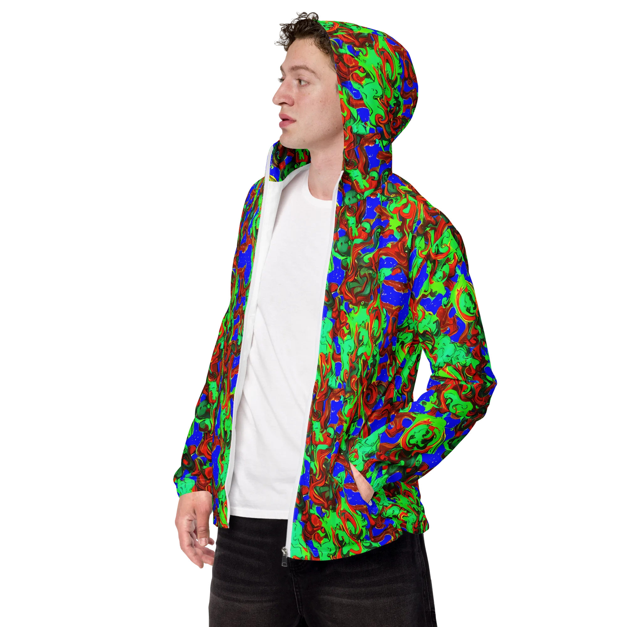 Ember Aquarium on Men's Windbreaker — Left Front