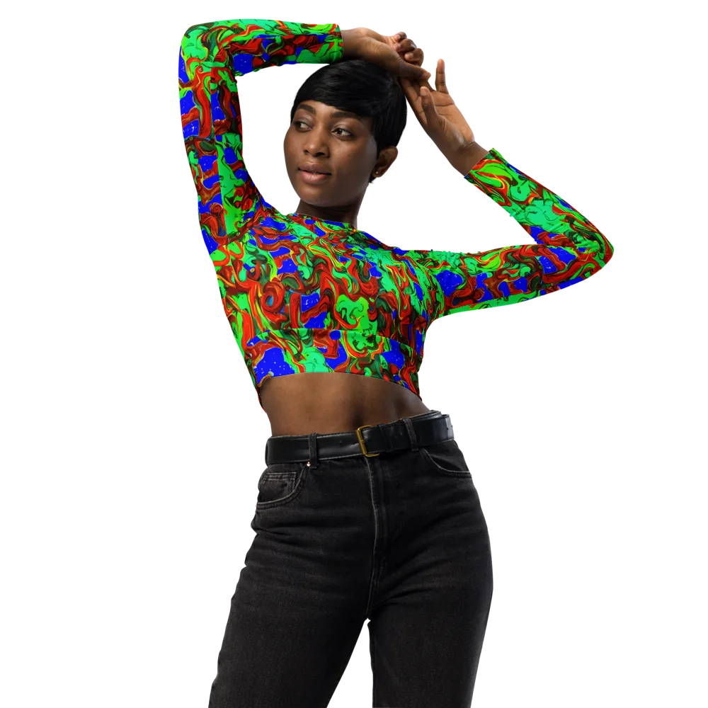 Ember Aquarium on Long Sleeve Crop Top — Front