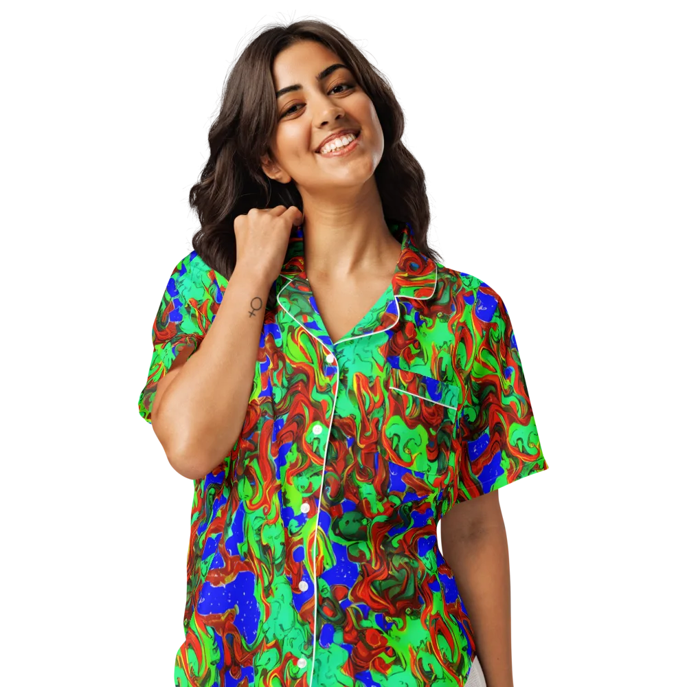 Ember Aquarium on Women's Short Sleeve Pajama Top — Front