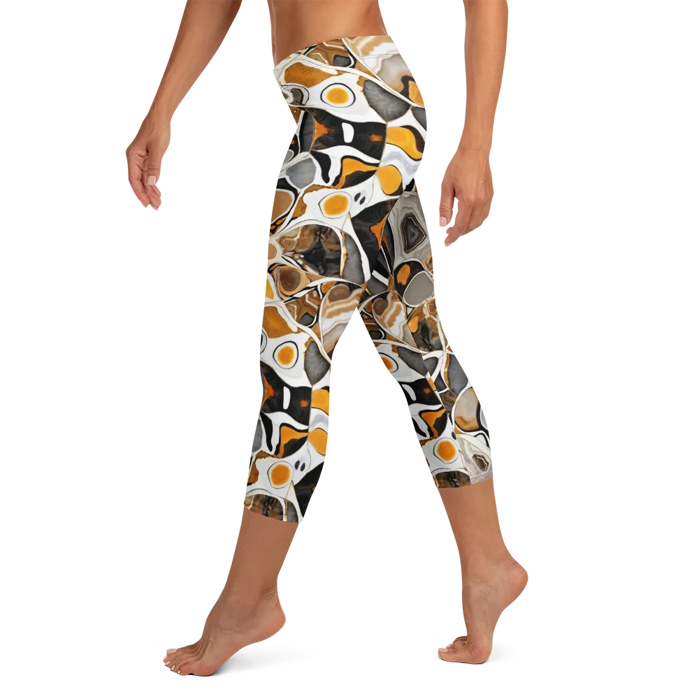 Molten Agate on Capri Leggings — Left