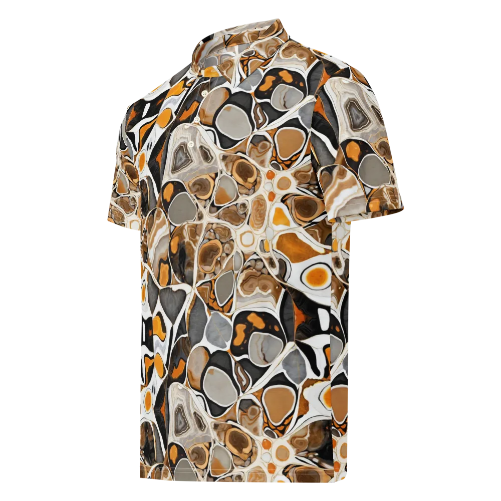Molten Agate on Men's Slim Fit Polo Shirt — Left Front