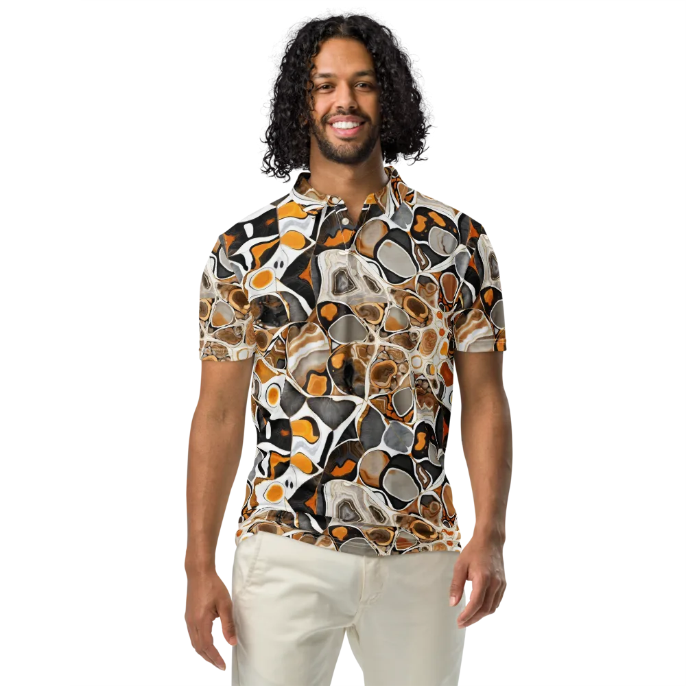 Molten Agate on Men's Slim Fit Polo Shirt — Front