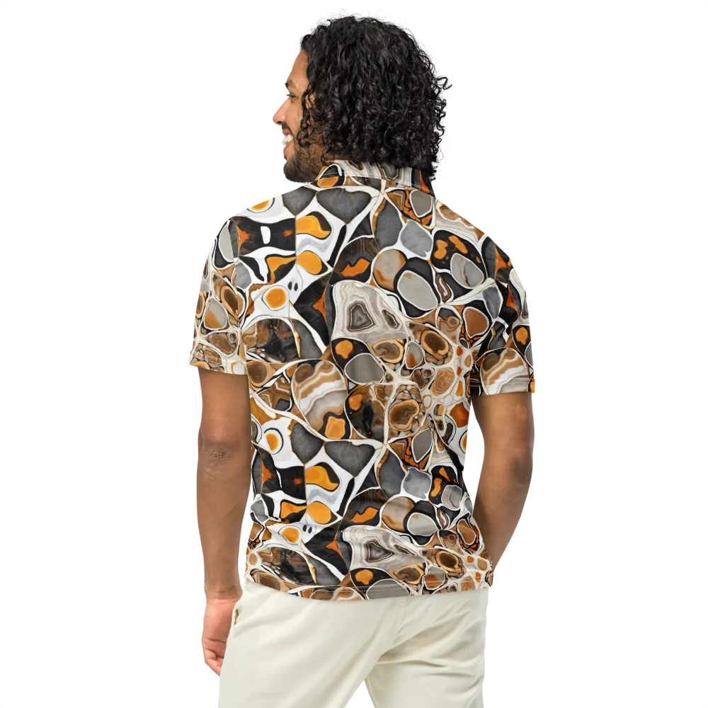 Molten Agate on Men's Slim Fit Polo Shirt — Back