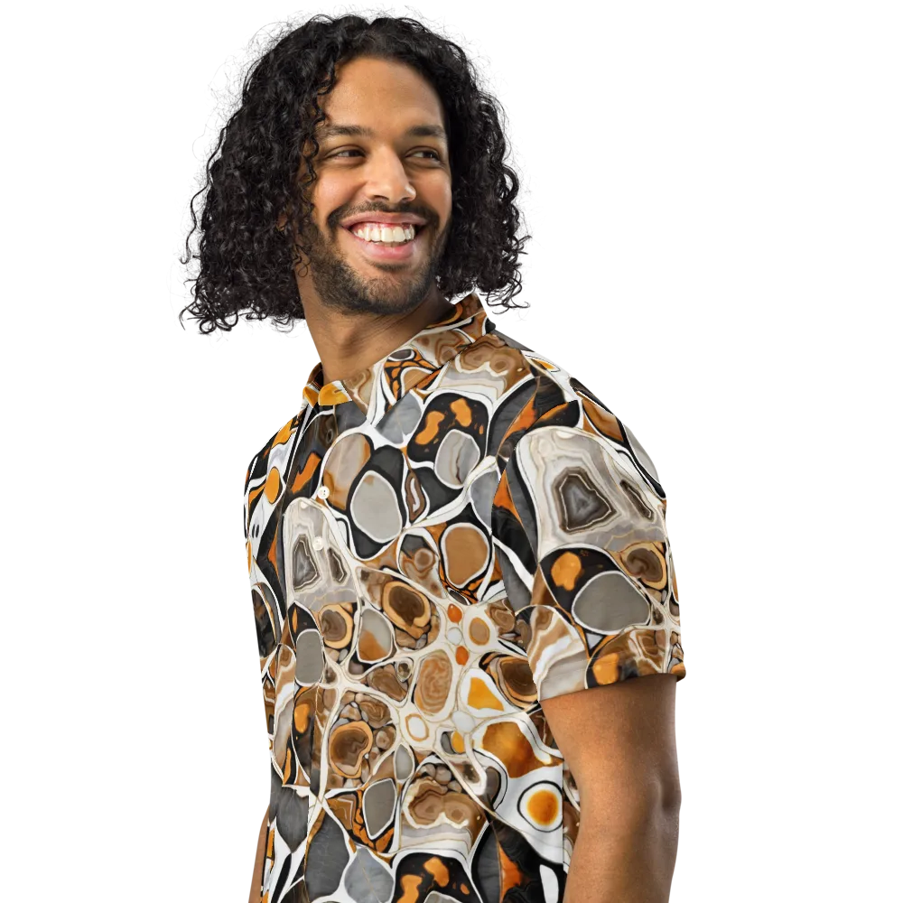 Molten Agate on Men's Slim Fit Polo Shirt — Left Front
