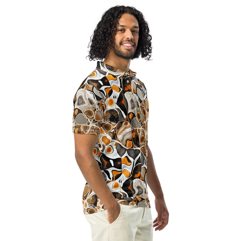 Molten Agate on Men's Slim Fit Polo Shirt — Right Front