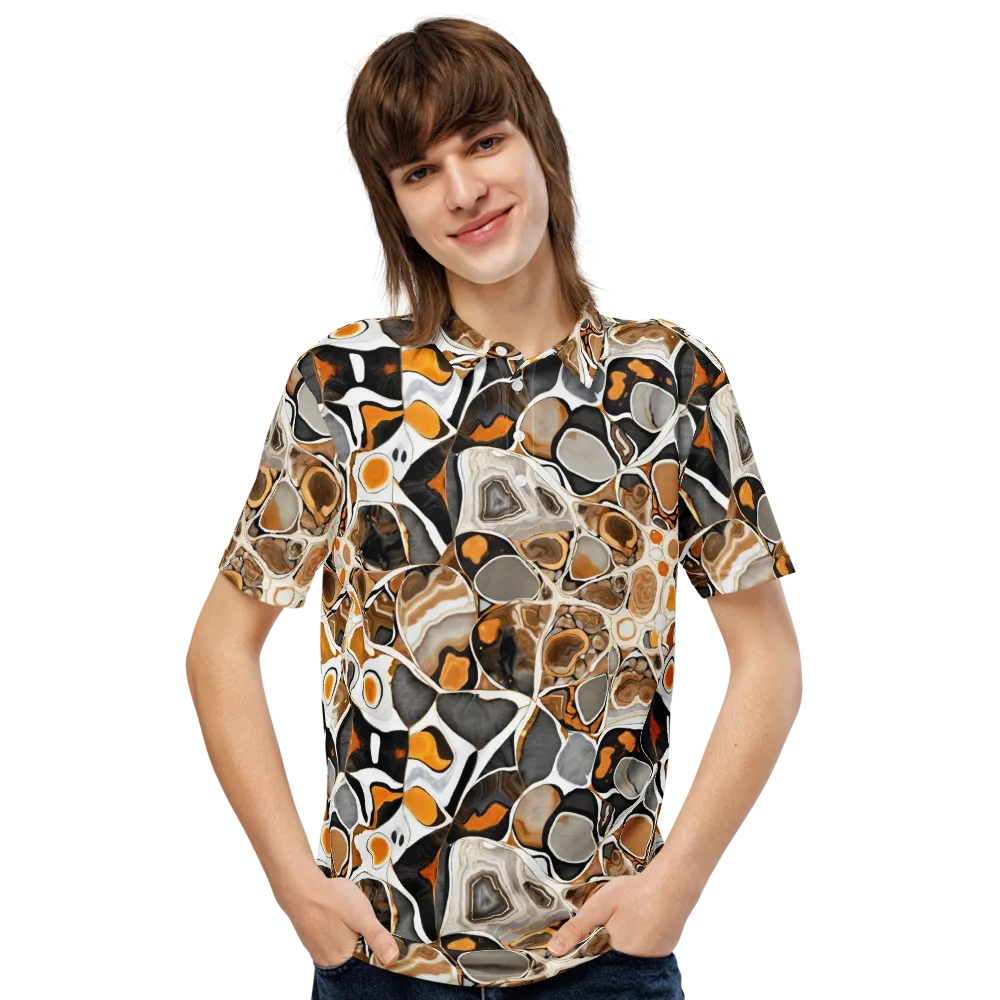 Molten Agate on Men's Slim Fit Polo Shirt — Front